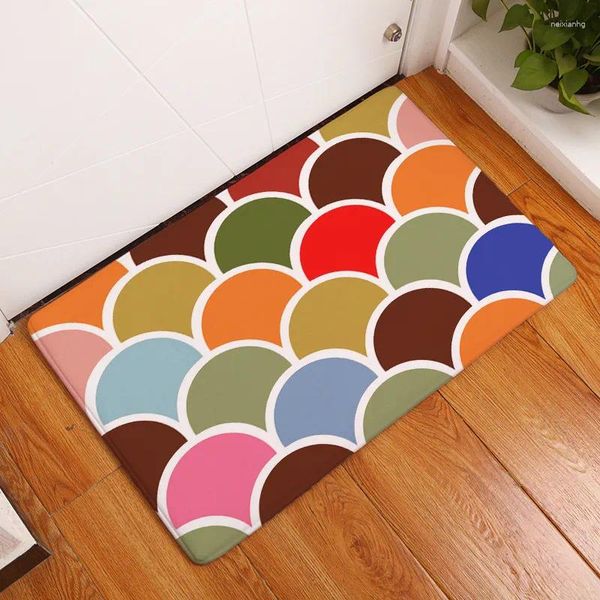 Tapetes geométricos capachos interior absorvente corredor tapetes de cozinha decoração para casa quarto banheiro banho pé almofadas