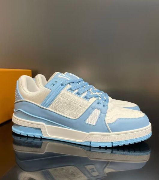 Tasarımcı Düz ​​Sneaker Trainer Sıradan Ayakkabı Denim tuval deri beyaz yeşil kırmızı mavi harf moda platform erkekler erkekler düşük eğitmenler spor ayakkabı 38-46 iyi fiyat için