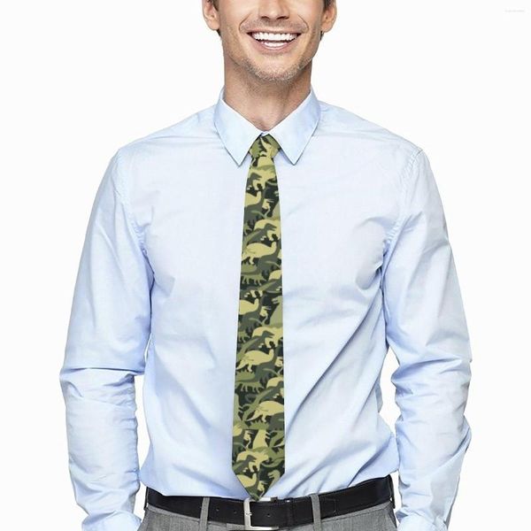 Gravatas borboletas dinossauro camo gravata abstrata animal design pescoço novidade colarinho casual para homens cosplay festa gravata acessórios