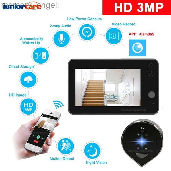 Campanelli Videocitofono da 3 MP Telecamera di sicurezza Smart Home Spioncino Campanello per porte Wifi HD Notte PIR Chiamata senza fili Campanello Icam365 Campanello intelligente YQ230928