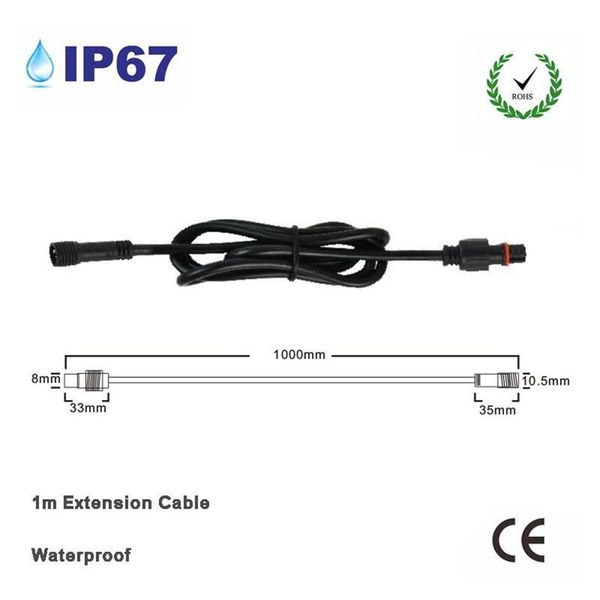 Downlights silikon tel 1 metre su geçirmez uzatma kablosu ve 12V 24V aydınlatma lambası için şant 10pcs218h