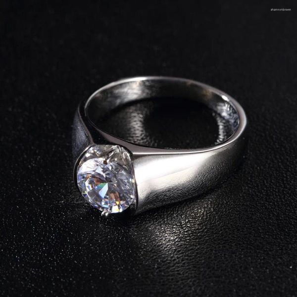 Eheringe Edelstahl Größe 7-12 Klassische Goldfarbe Strass Zirkonia Männer Ring Emaille Männlich 18 KRGP Finger Verkauf