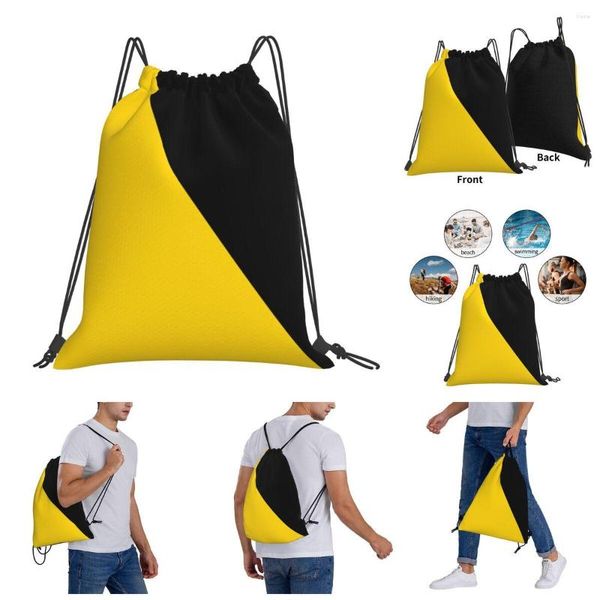 Mochila AnCap Flag Drawstring Bags Gym Bag Premium Engraçado Novidade Pacote de Campo