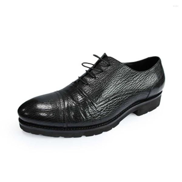 Scarpe eleganti Hulangzhishi in vera pelle di squalo da uomo Suola antiscivolo resistente all'usura manuale pura super leggera