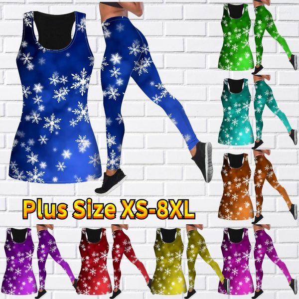 Frauen Leggings Sommer Yoga Set 3D Eis Kristall Schnee Blume Druck Bequeme Hosen Zwei Stück Casual Sexy Sportswear XS-8XL