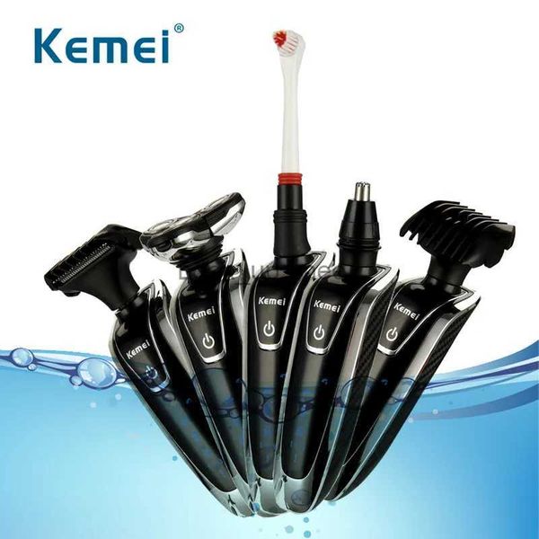 Electric Shaver Kemei 4 in 1 Men Electric Shaver Waschable Vier Blad Electric Raving Face Bart Maschine wiederaufladbarer Rasierer Pflege Kit D45 YQ230928