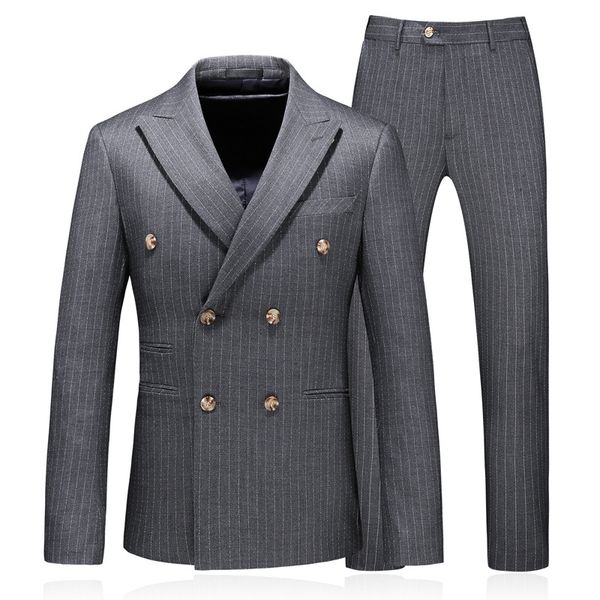 Herrenanzüge, Blazer, Herrenanzug, große Größe, männlicher Blazer, zweireihig, dreiteilig, Kleid