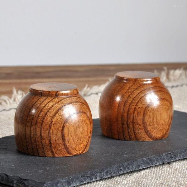 Copos de chá criativo portátil jujuba madeira estilo japonês artesanal caneca de água xícara de café beber