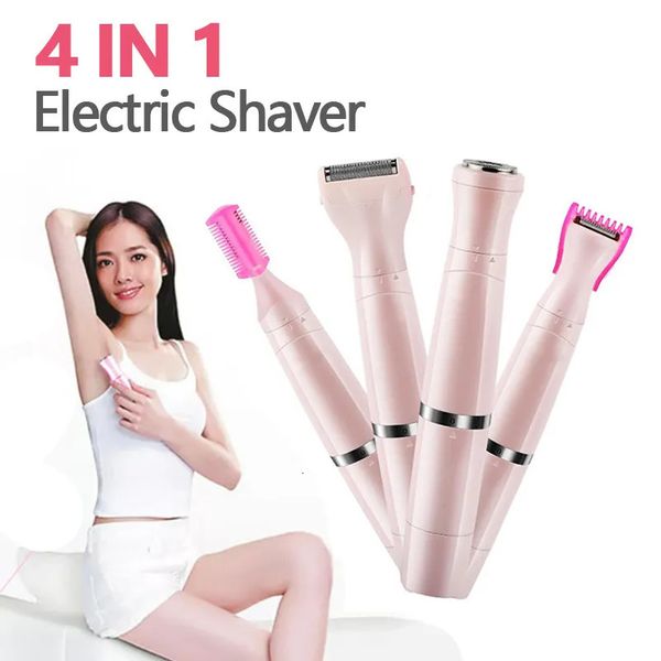 Clippers düzelticiler çok işlevli elektrik epilator 4 1 kadın yüz koltuk altı bikini epilasyon cihazı sökücü mini dişi tıraş makinesi kaş düzeltici 230928