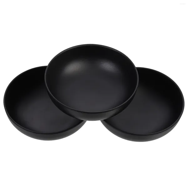 Set di stoviglie 3 pezzi Ciotola piccola smerigliata nera Mini piatti per condimenti Ciotole per salse Riso giapponese Home Plastica Zuppa Cucina Soia