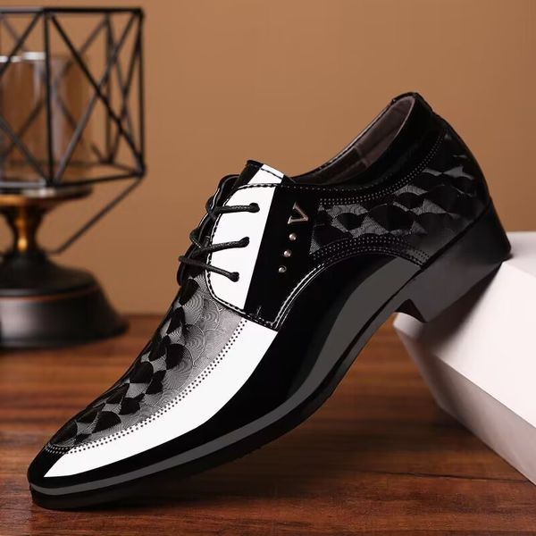 38-47 sapatos sociais masculinos sapatos de elevador sapatos formais de negócios sapatos de couro masculino casual britânico sapatos de terno de casamento