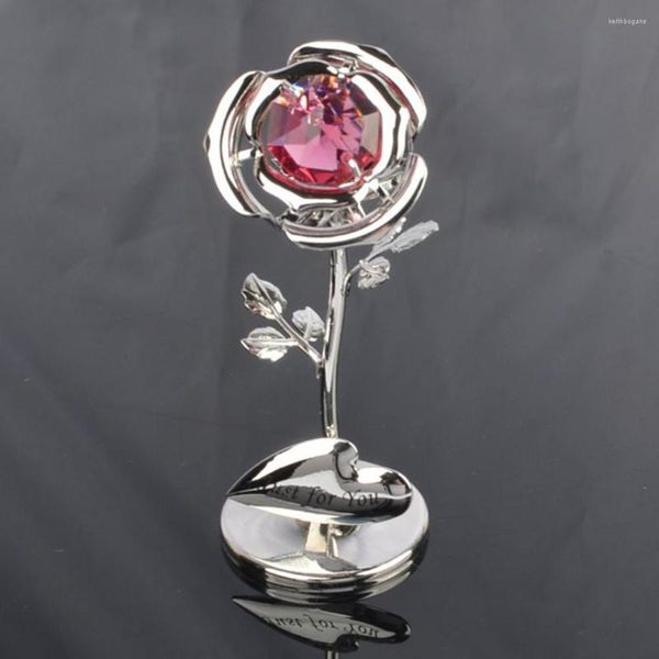 Figurine decorative Galvanotecnica Foglia oro Simulazione Rosa Fiore immortale Desktop Home Decor Regalo