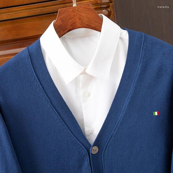 Maglioni da uomo Maglione di cashmere Cardigan con scollo a V caldo spesso allentato Casual Autunno Inverno Maschile Corea lavorato a maglia di lana Plus Size M-5XL