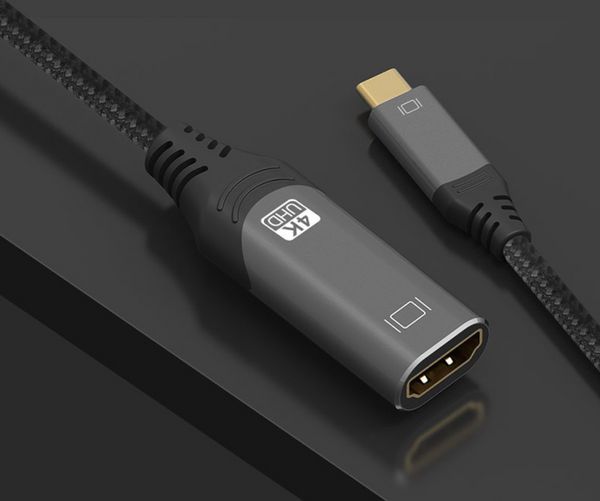 USB C auf HDMI Kabel 4K Typ C Stecker auf HDMI Buchse Konverter HD TV Display Adapter Konverter für HDTV Monitor Projektor Tablet Thunderblot 3 auf HD Kabel