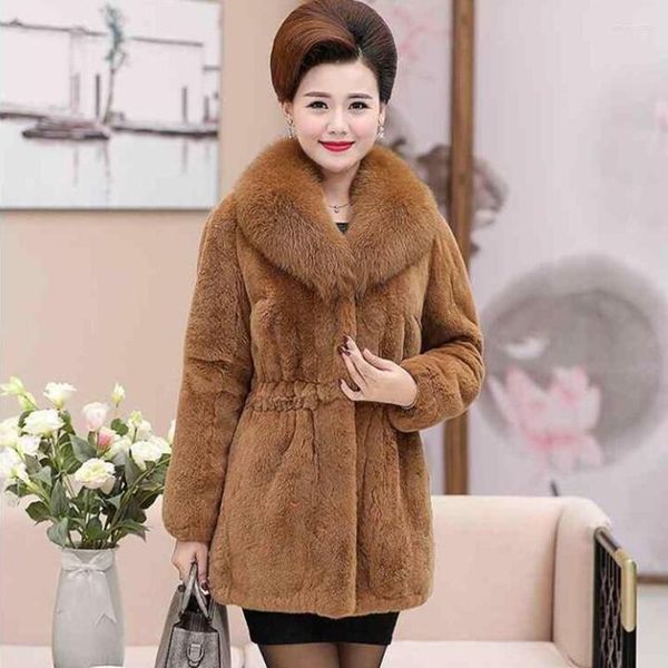 Casaco de pele feminino longo 2023 inverno jaqueta falsa feminino quente grosso moda senhoras casacos outerwear