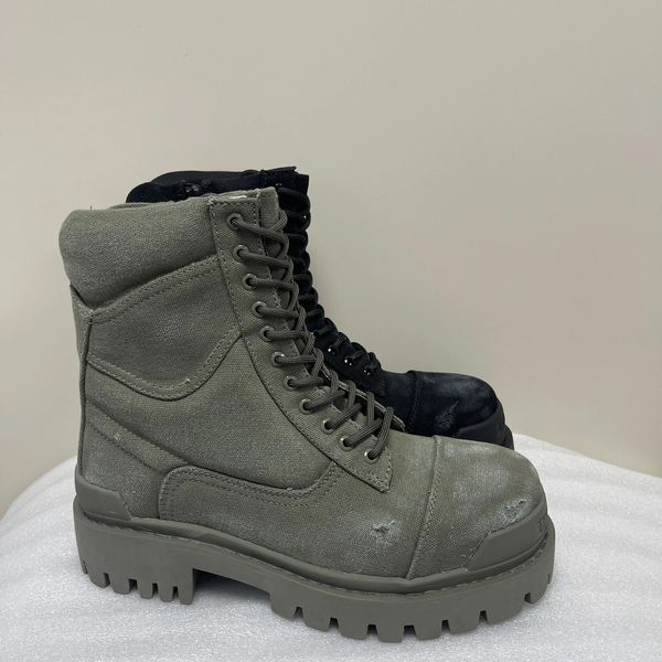 Stivali Armygreen BigToe Retro con la suola spessa Corto Uomo Inverno 2023 Nero Front Tie Cerniera laterale Gear Scarpe inferiori per gli uomini 230928