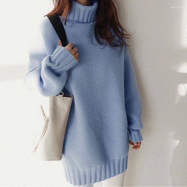 Suéter feminino manga comprida suéter feminino, blusa feminina de moda outono inverno solto estilo coreano suéter pulôver de malha