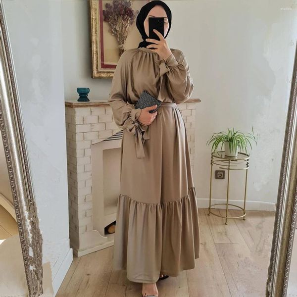 Roupas étnicas 2023 Fev Chegada Dubai Abaya Mulheres Muçulmanas Long Maxi Vestido Kaftan Jilbab Árabe Ramadan Islâmico