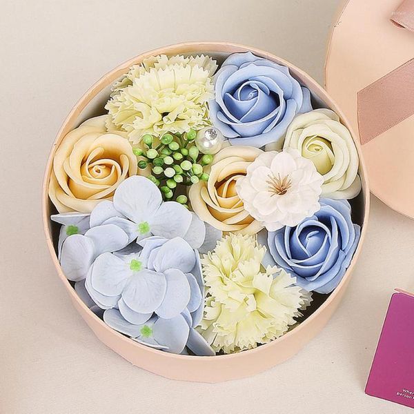 Flores decorativas sabonete de banho flor rosa floral perfumado em caixa de presente para o dia dos namorados aniversário presentes de mães