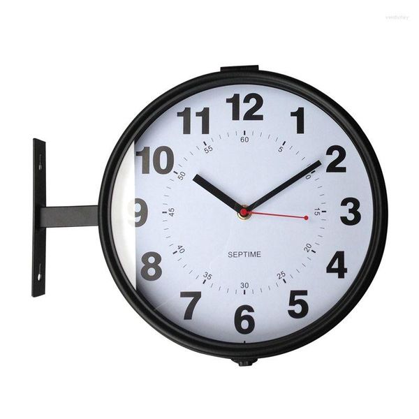 Orologi da parete Meccanismo dell'orologio in metallo Double Face Nordic Soggiorno Camera da letto Orologi silenziosi Decorazioni per la casa Reloj Pared Idee regalo FZ447