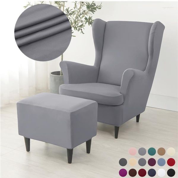 Sandalye elastik kanat kapağı spandeks yüksek arka koltuk çıkarılabilir düz renk rahat koltuk yastığı ile kanepe slipcovers