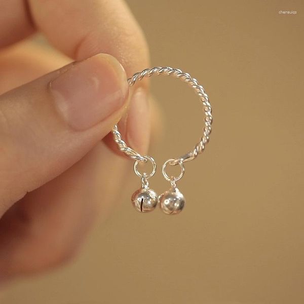 Anéis de cluster Kofsac vintage chique torção sinos anel para menina moda bonito 925 prata dedo jóias 2023 mulheres todos os dias acessórios de desgaste