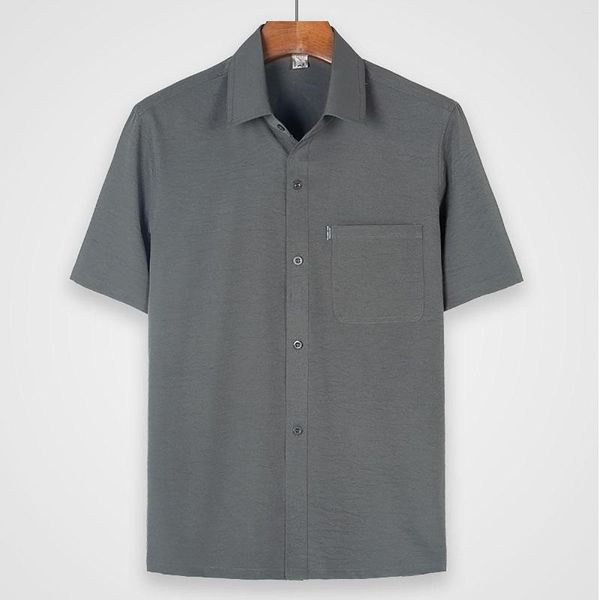 Männer Casual Shirts Sommer Mittleren Alters Ältere Kurzarm Mit Revers Tops Sind Lose Papa Trägt Opas Blusen Kleidung