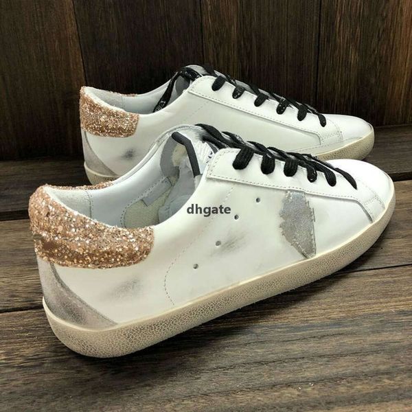 1super estrela tênis feminino sapatos de moda lantejoulas itália clássico branco do-velho sujo designer homem sapato casual sil sneaker goldens