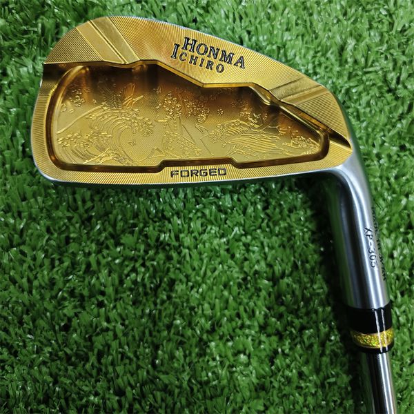 Yeni golf ütüleri ichiro honma içi boş goll out golf ütüler altın 7pcs 456789psteel veya grafit golf kllubları