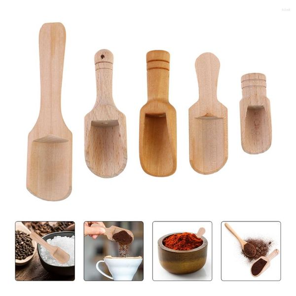 Löffel 10 Stück Holz Salz Kaffee Scoop Teelöffel Esslöffel für Tee Mini