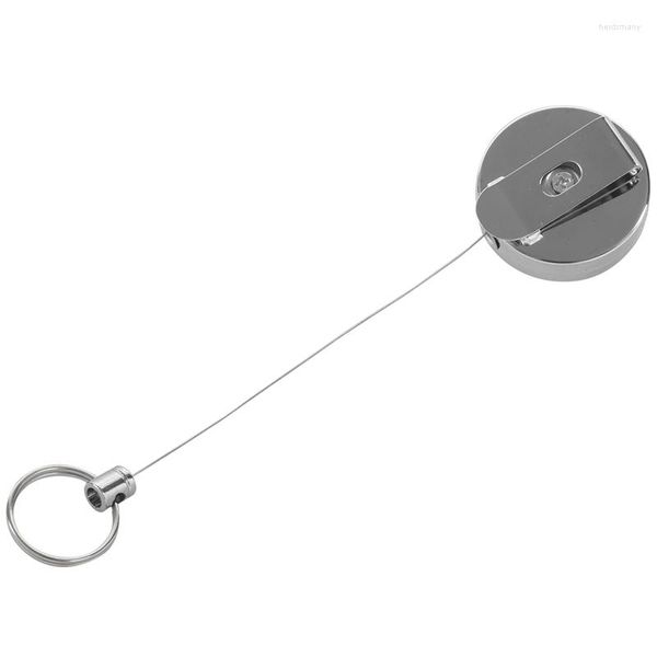 Schlüsselanhänger 2X Stahl einziehbarer Schlüsselanhänger Rückstoßring Gürtelclip Zughalter
