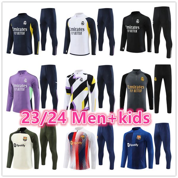 2024 Chandal Real Madrids Treino de treino Vini Jr Bellingham 23 24 Real Madrids Masculino e infantil Kits de futebol Fatos de treino de futebol Futbol Survetement