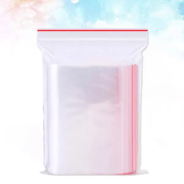 Sacos de armazenamento 100pcs Clear Sealing Zip Reclosable Poly Resealable Bag para jóias Cookie Lock