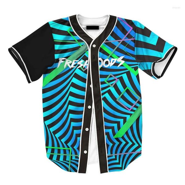 Camicie casual da uomo Serie Graffiti Maglia da baseball unisex Stampata in 3D Manica corta Street Hip Hop Harajuku Top