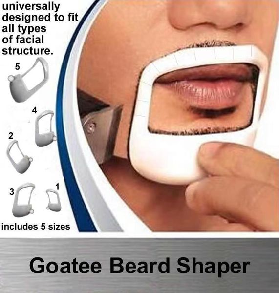 Ferramenta masculina, modelo de plástico para modelagem de cavanhaque, 5 conjuntos, conjunto de contorno para aparar barba