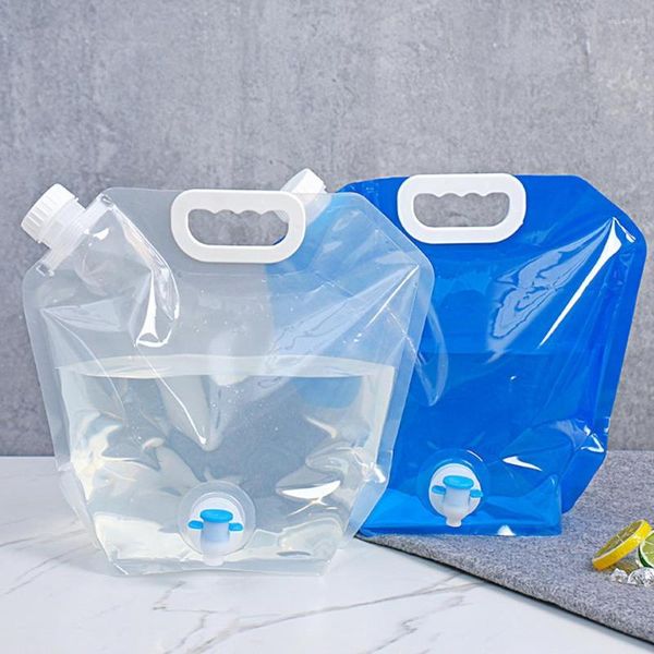 Wasserflaschen 5L/10L Outdoor Falttaschen Auslaufsicher Große Kapazität Kunststoff Zusammenklappbar Auto Trinken Träger Camping Tank