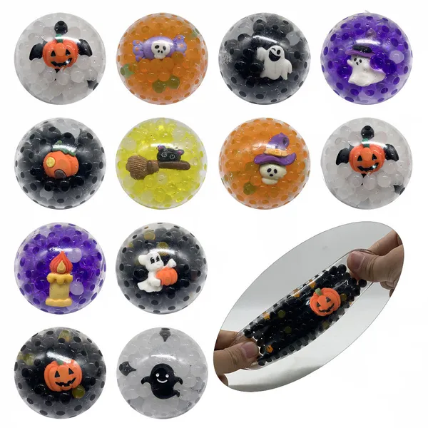 Mochi Squishy Toys Halloween Descompressão Bead Ball Abóbora Kawaii Squishies Pitada Prêmios de Sala de Aula