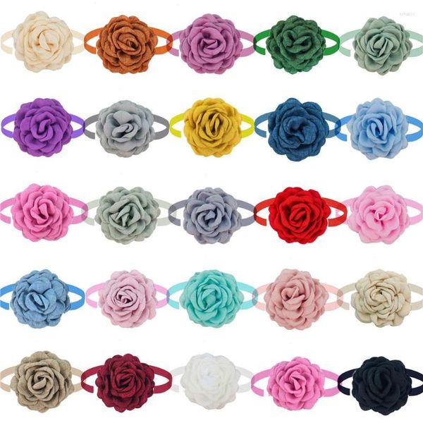 Abbigliamento per cani 30 pezzi Papillon per animali domestici in stile fiore di seta per piccole cravatte grandi Accessori per toelettatura