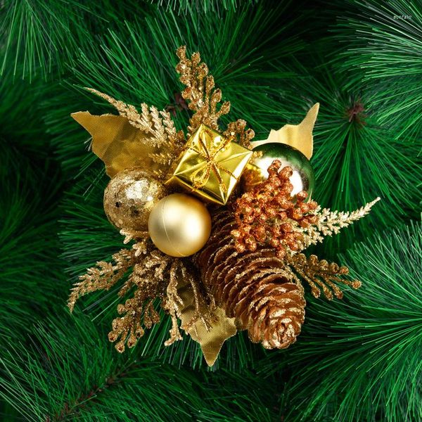 Dekorative Blumen Künstlicher Weihnachtszweig Glitzer Weihnachtsbaumschmuck Fröhliche Dekorationen für das Heimjahr Navidad 2023