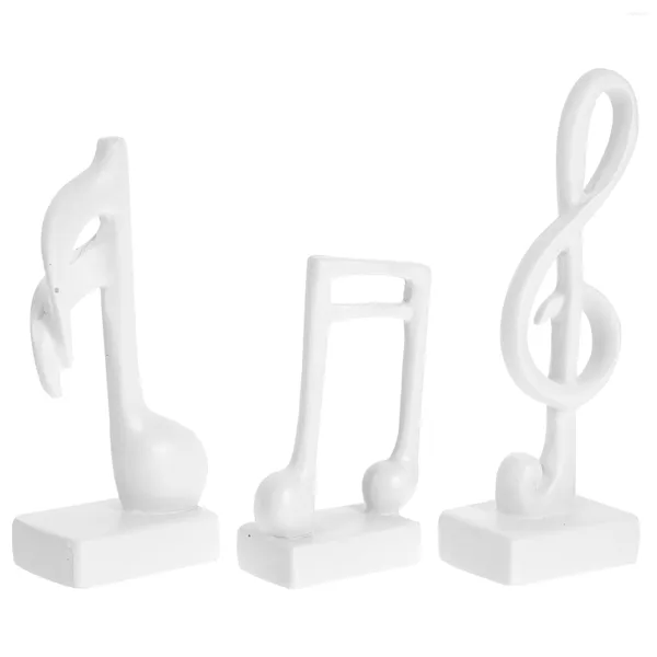 Estatuetas decorativas 3 peças de notas musicais enfeites de mesa adereços para mesa suprimentos para casa