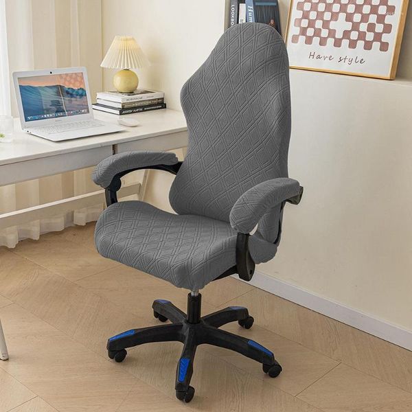 Capas de cadeira 1 conjunto de cor sólida e-sports capa elástica à prova de poeira escritório resistente ao desgaste caso de assento giratório casa anti-derrapante