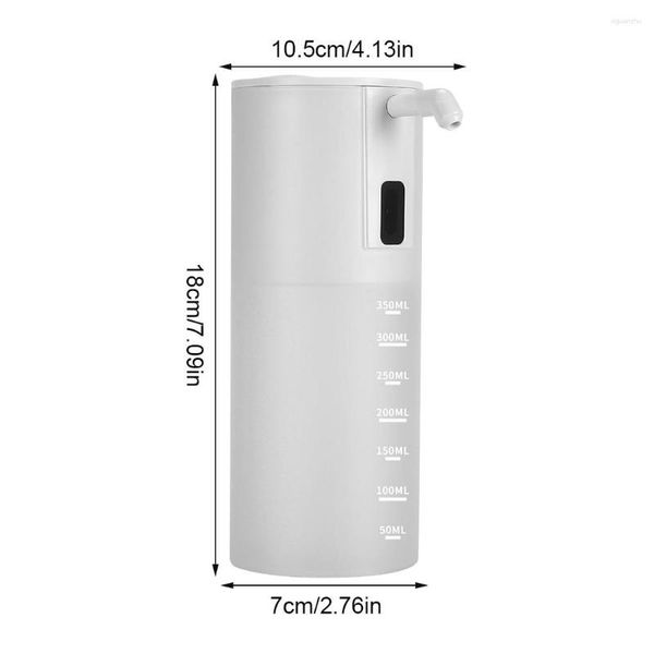 Dispensador de sabão líquido espuma 350ml, elétrico, automático, máquina de lavar as mãos, sensor de indução, ipx4, à prova d'água, lavador branco