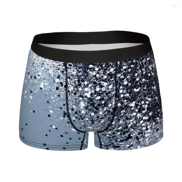 Cuecas cintilantes azul senhora glitter cor homme calcinha masculina impressão shorts boxer briefs