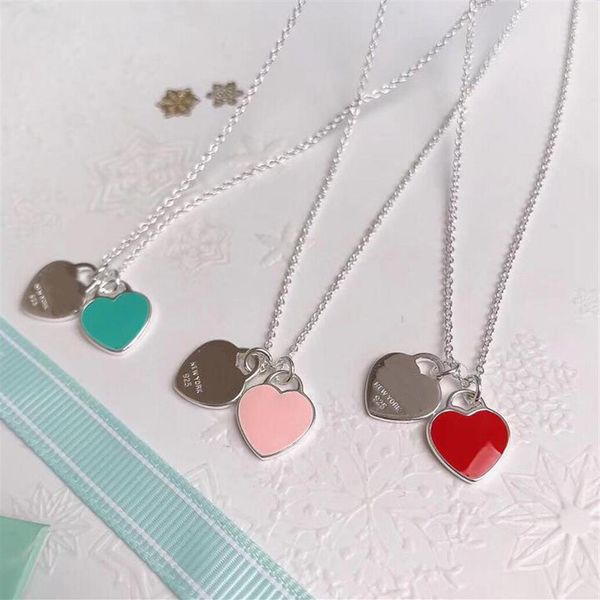 Tasarımcı Takı Kadınlar Kalp Kolye Paslanmaz Çelik Gümüş Gül Altın Mektup Kolye Takım Moda Retro Yıldız Stili266p