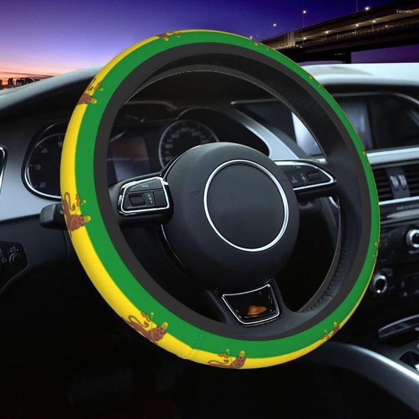 Capas de volante rasta judah leão etíope capa de carro 37-38 macio da bandeira moda carro-estilo acessórios interiores