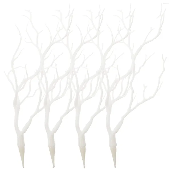 Декоративные цветы 4 шт. аксессуары из искусственных рогов макет реквизит моделирование ветвей искусственное дерево черные свадебные украшения домашний стол белый