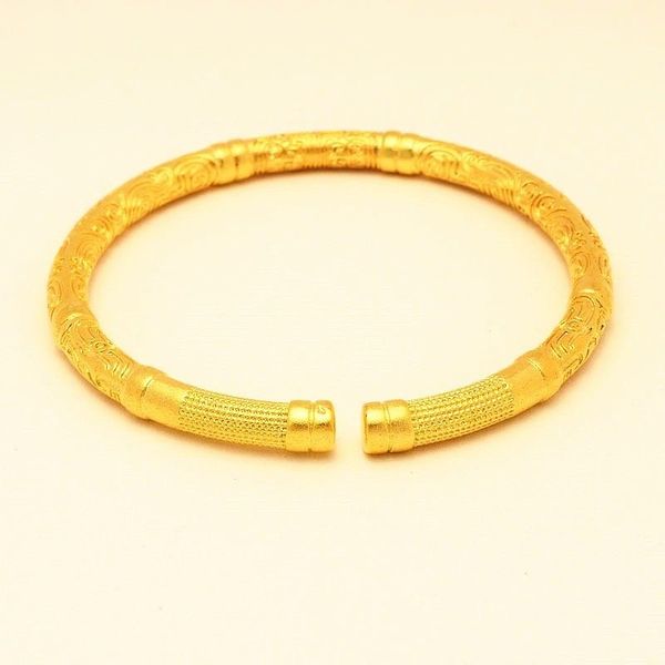 10a contas esculpidas pulseira 18k homem em forma de tijolo decoração amarelo ouro cheio estilo clássico feminino pulseira ajustável presente