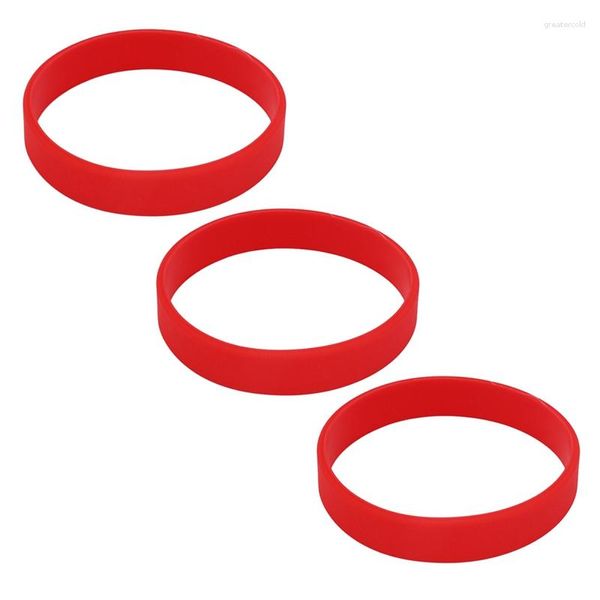 Strand 3 x modisches Silikon-Gummi-Elastizitäts-Armband, Armband, Armreif, Rot