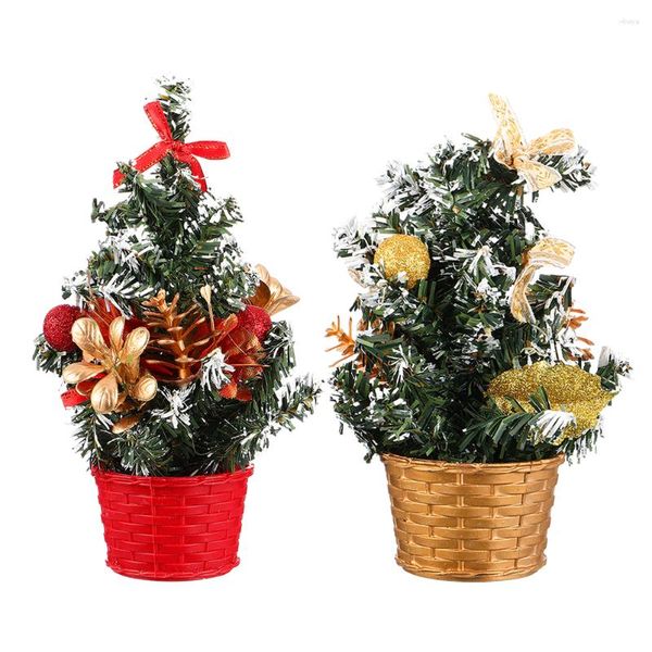 Noel dekorasyonları 2 adet ağaç masası Noel hediyesi yemek küçük çevre koruma pvc mini masa