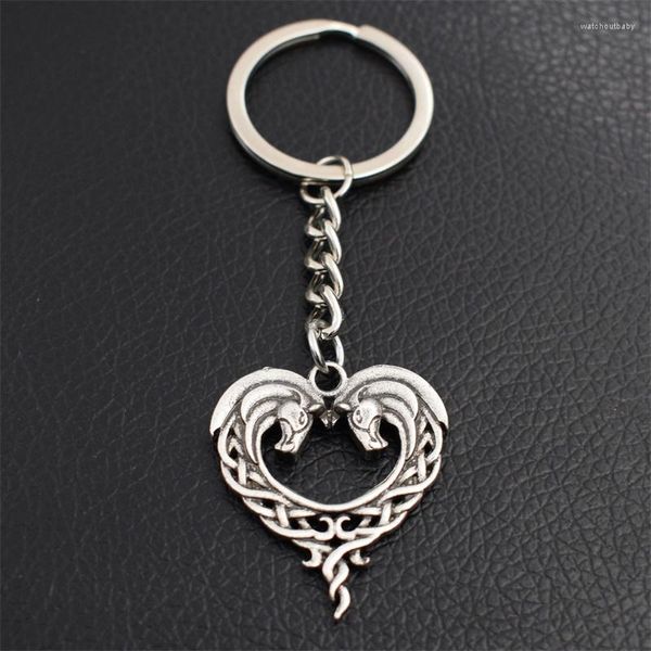 Брелки 1 шт., бронзовый брелок в форме сердца с лошадью для мужчин и женщин, сумка для ювелирных изделий, автомобильный брелок для ключей, кольцо